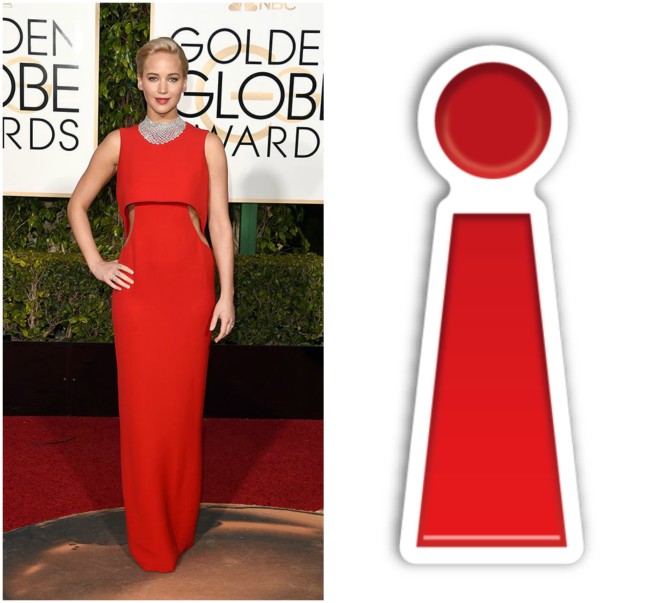 Celebrities as Emojis: Golden Globes 2016 Jennifer Lawrence