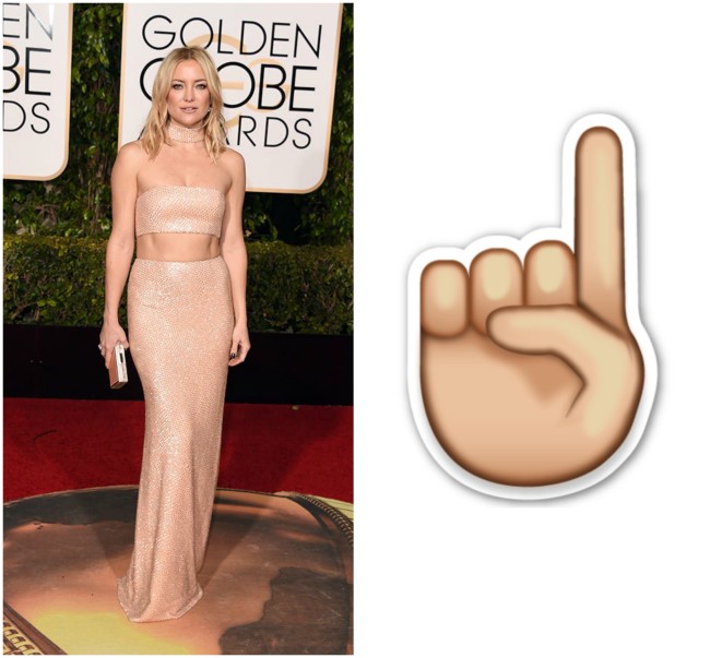 Celebrities as Emojis: Golden Globes 2016 Kate Hudson